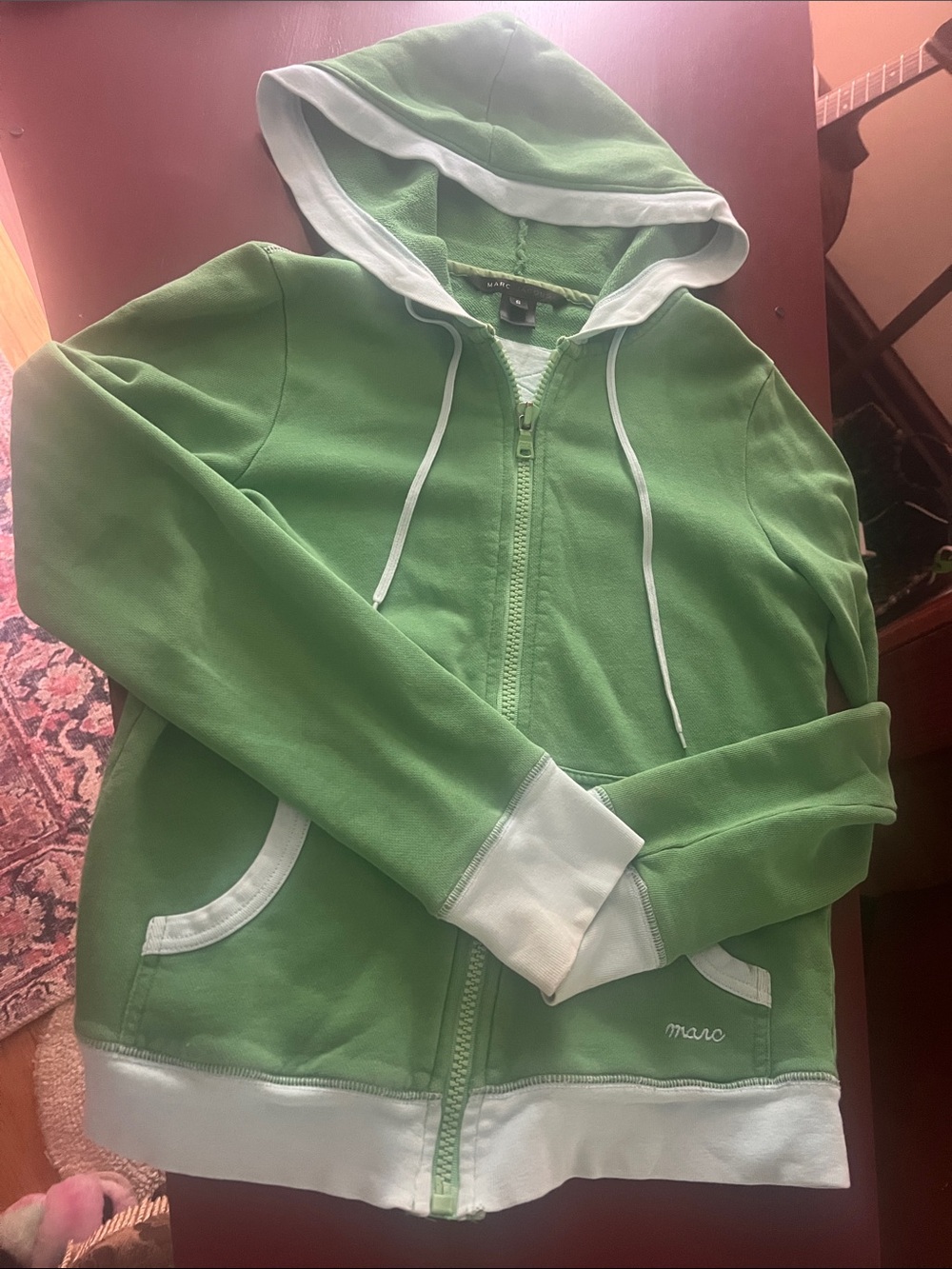 Marc Jacobs Green Zip-Up Hoodie Jacket